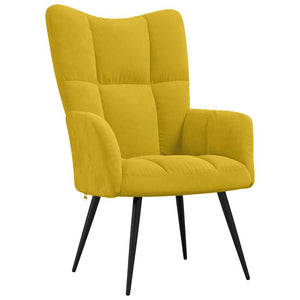 vidaXL Recliner with Footstool Mustard Yellow Velvet