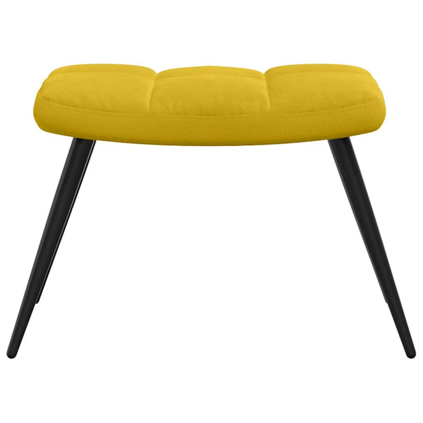 vidaXL Recliner with Footstool Mustard Yellow Velvet