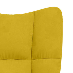 vidaXL Recliner with Footstool Mustard Yellow Velvet