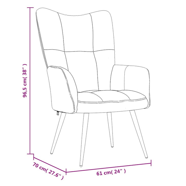 vidaXL Recliner with Footstool Mustard Yellow Velvet