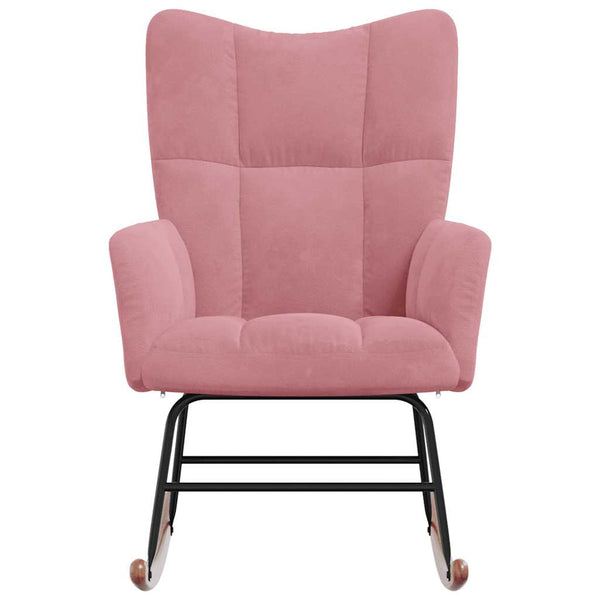 Rosa Samt Schaukelstuhl