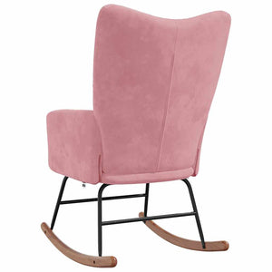 Rosa Samt Schaukelstuhl