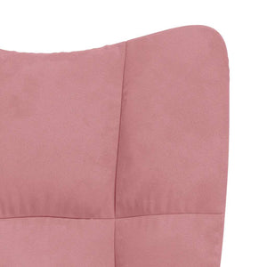 Rosa Samt Schaukelstuhl