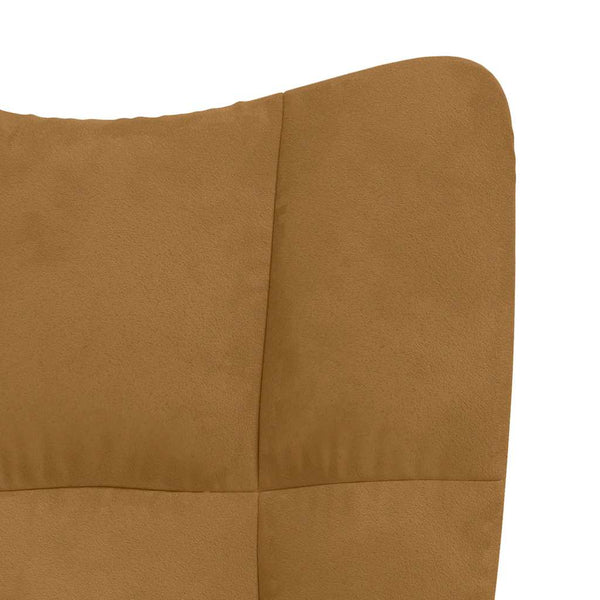 vidaXL Rocking Chair with Footrest Brown Velvet