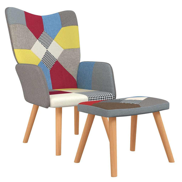 Patchwork Relaxsessel mit Hocker