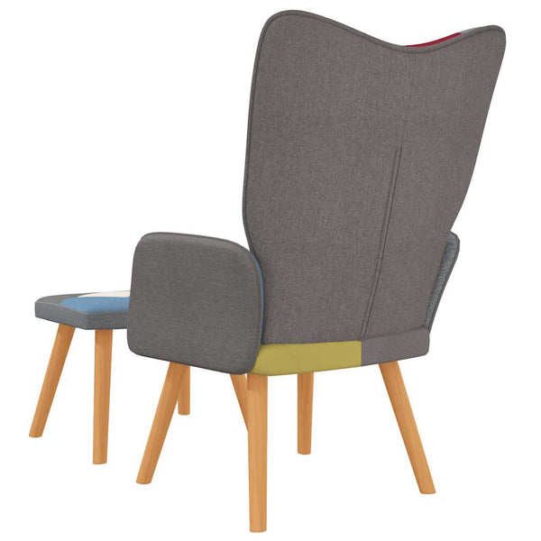Patchwork Relaxsessel mit Hocker