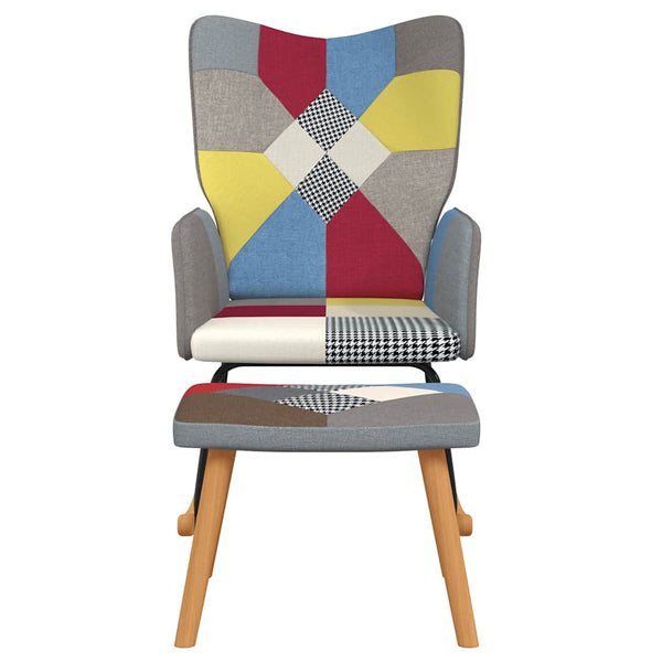 Patchwork Schaukelstuhl mit Hocker