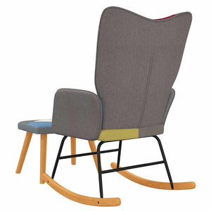 Patchwork Schaukelstuhl mit Hocker