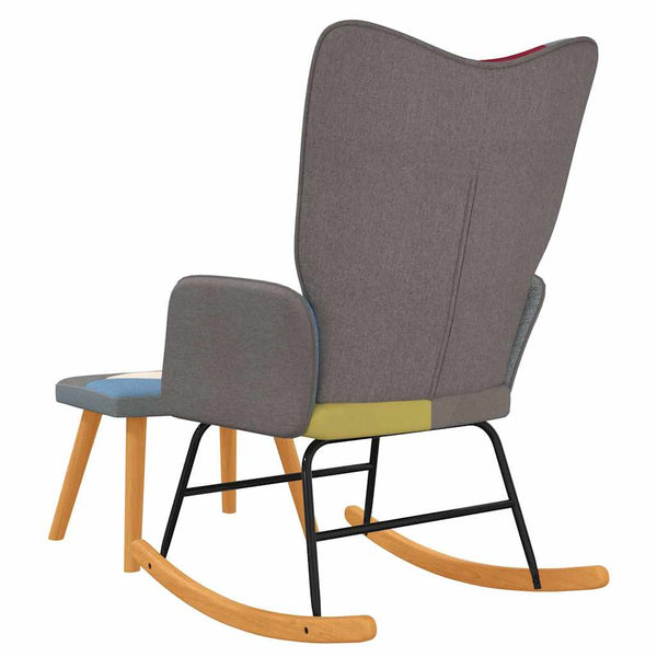 Patchwork Schaukelstuhl mit Hocker