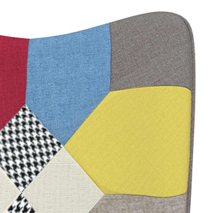 Patchwork Schaukelstuhl mit Hocker