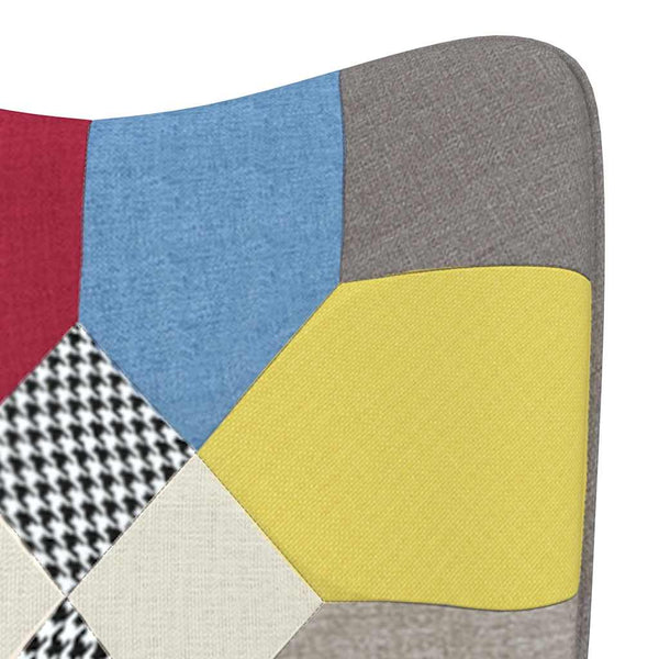 Patchwork Schaukelstuhl mit Hocker
