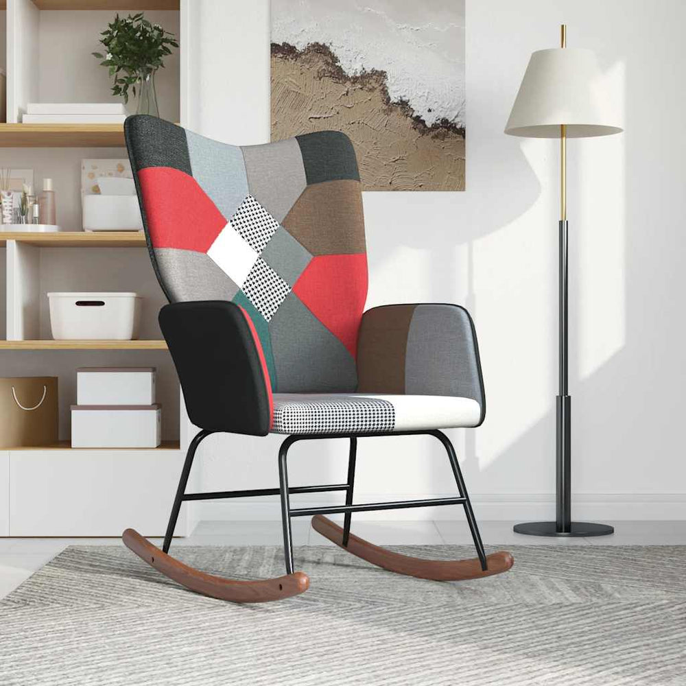 Patchwork Schaukelsessel mit Hocker