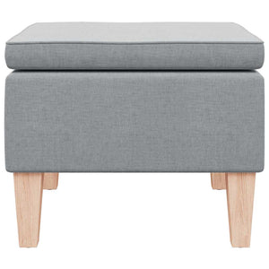 Hocker Hellgrau Stoff Holzbeine