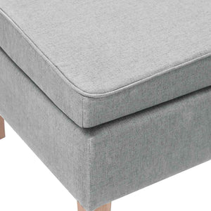 Hocker Hellgrau Stoff Holzbeine