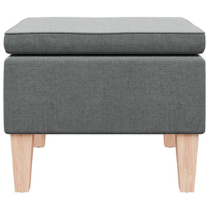 Dunkelgrauer Hocker mit Holzbeinen