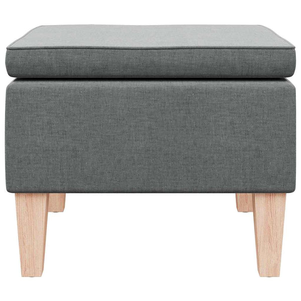 Dunkelgrauer Hocker mit Holzbeinen