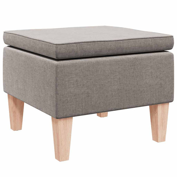 Taupe Hocker mit Holzbeinen