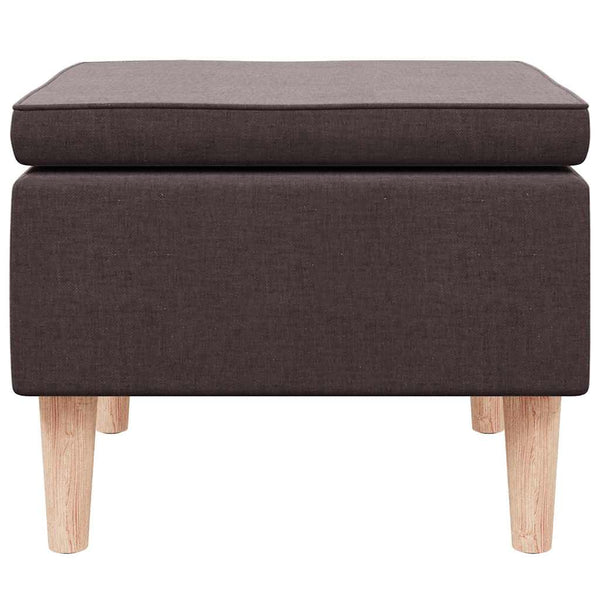 Dunkelbrauner Hocker mit Holzbeinen
