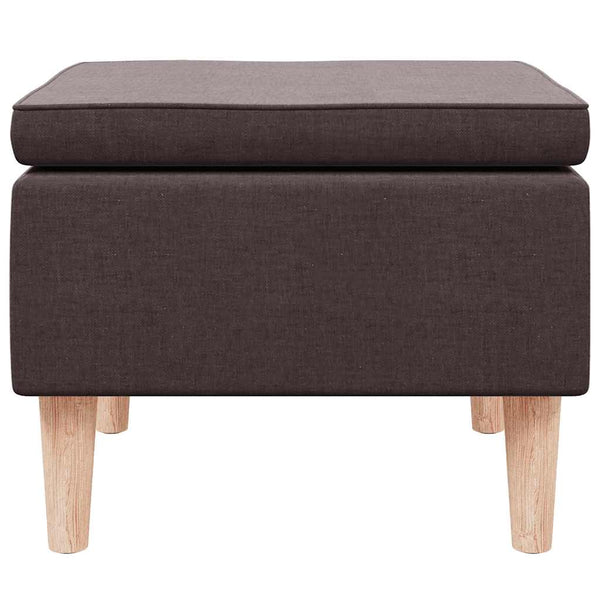 Dunkelbrauner Hocker mit Holzbeinen