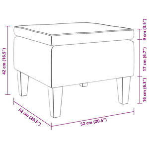 Creme Samt Hocker mit Holzbeinen