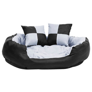 Wendbares & waschbares Hundekissen Grau und Schwarz 85x70x20 cm