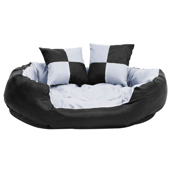 Wendbares & waschbares Hundekissen Grau und Schwarz 85x70x20 cm
