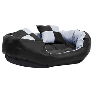 Wendbares & waschbares Hundekissen Grau und Schwarz 85x70x20 cm