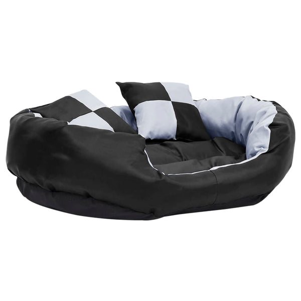 Wendbares & waschbares Hundekissen Grau und Schwarz 85x70x20 cm