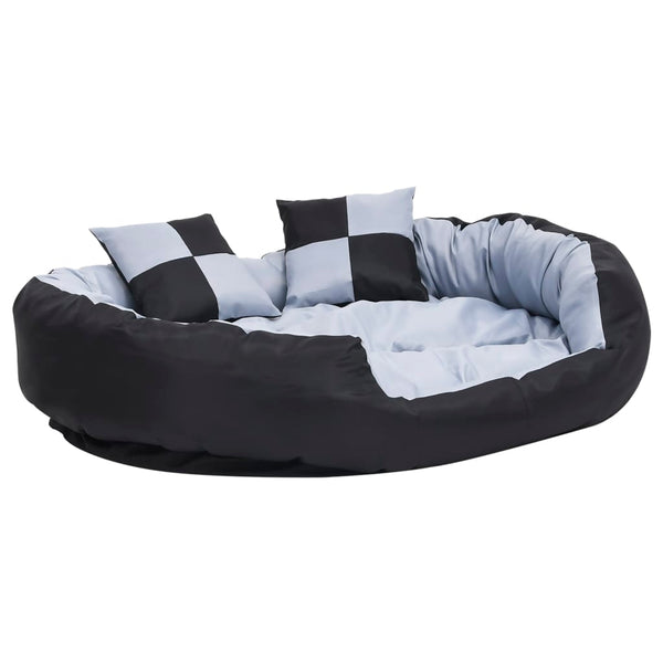 vidaXL Coussin réversible et lavable pour chien Gris et noir 110x80x23 cm