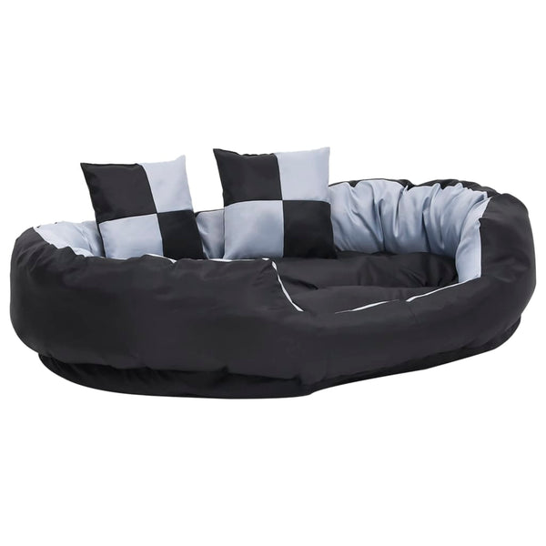 vidaXL Coussin réversible et lavable pour chien Gris et noir 110x80x23 cm