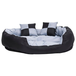 vidaXL Coussin réversible et lavable pour chien Gris et noir 110x80x23 cm