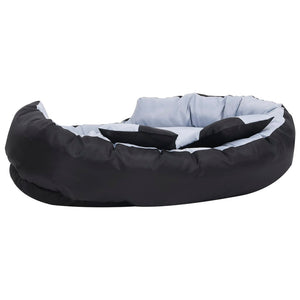 vidaXL Coussin réversible et lavable pour chien Gris et noir 110x80x23 cm