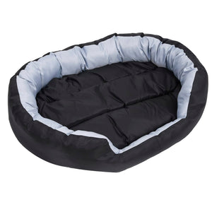 vidaXL Coussin réversible et lavable pour chien Gris et noir 110x80x23 cm