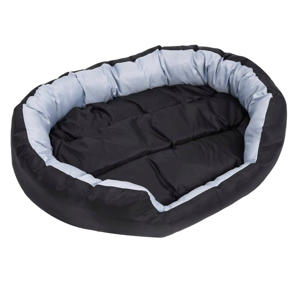 vidaXL Coussin réversible et lavable pour chien Gris et noir 110x80x23 cm