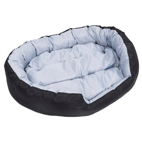 vidaXL Coussin réversible et lavable pour chien Gris et noir 110x80x23 cm