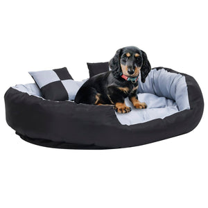 vidaXL Coussin réversible et lavable pour chien Gris et noir 110x80x23 cm