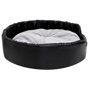 Hundebett Schwarz-Grau 90x79x20 cm Plüsch und Kunstleder