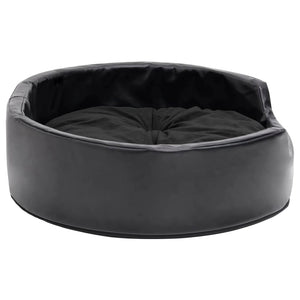 Hundebett Schwarz 69x59x19 cm Plüsch und Kunstleder