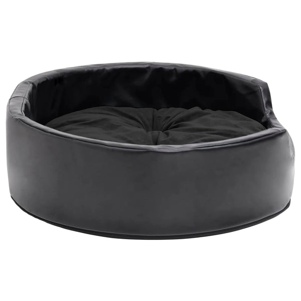 Hundebett Schwarz 69x59x19 cm Plüsch und Kunstleder