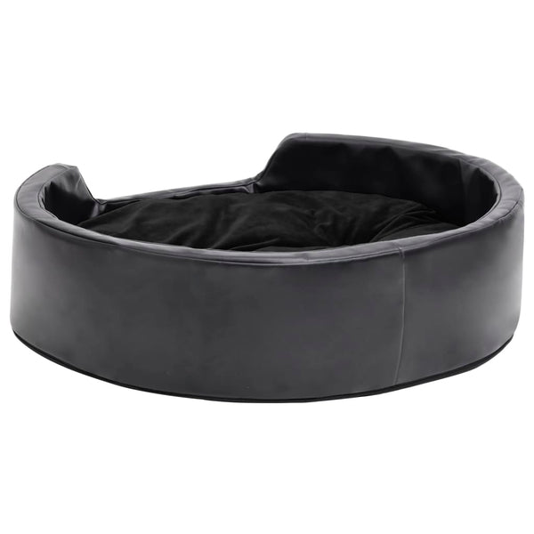 Hundebett Schwarz 69x59x19 cm Plüsch und Kunstleder