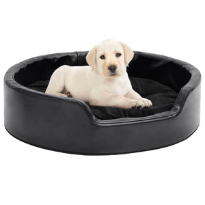 Hundebett Schwarz 69x59x19 cm Plüsch und Kunstleder