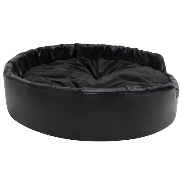Hundebett Schwarz 99x89x21 cm Plüsch und Kunstleder