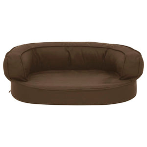 Hundematratze Ergonomisch 60x42 cm Leinenoptik Braun