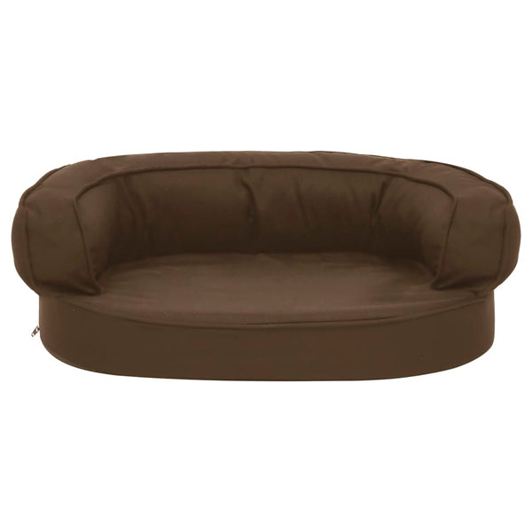 Hundematratze Ergonomisch 60x42 cm Leinenoptik Braun