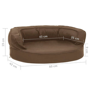Hundematratze Ergonomisch 60x42 cm Leinenoptik Braun