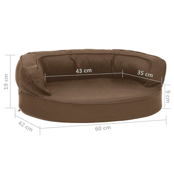 Hundematratze Ergonomisch 60x42 cm Leinenoptik Braun
