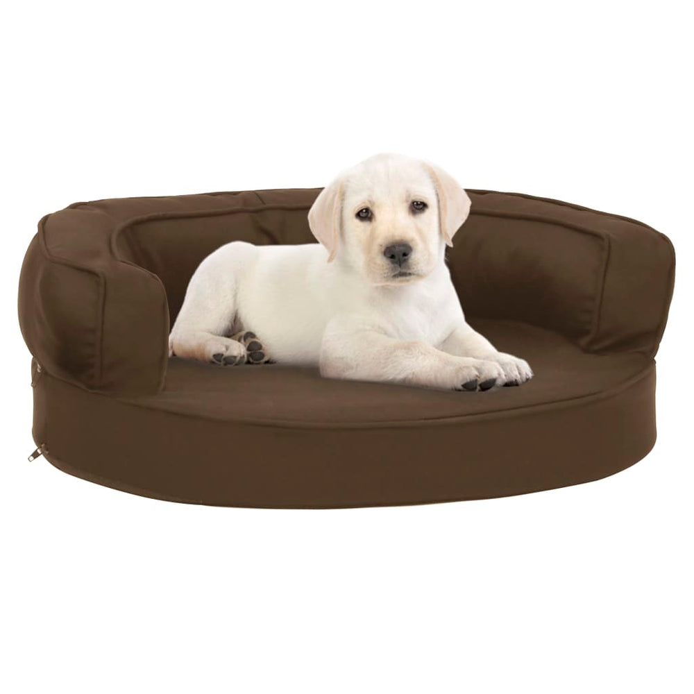 vidaXL Ergonomic Dog Mattress 60x42 cm Linen Look Brown
