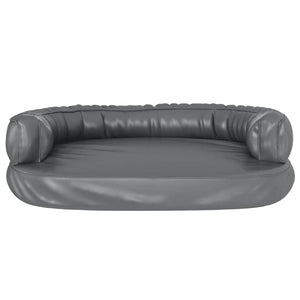 Hundebett Ergonomisch Schaumstoff Grau 75x53 cm Kunstleder