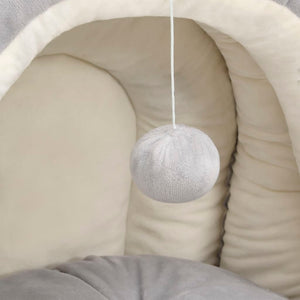 Katzenbett 40x40x35 cm Grau und Creme