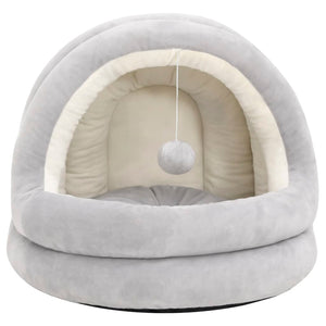 Katzenbett 50x50x45 cm Grau und Creme